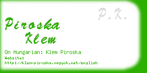 piroska klem business card